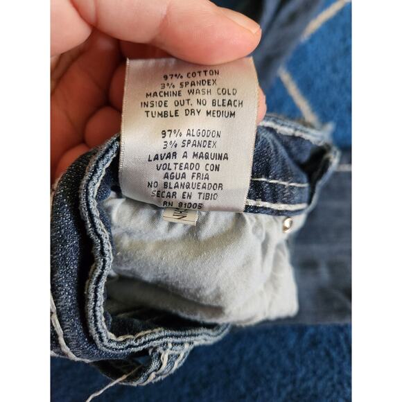 L.A Idol Women's Embellished Dark Wash Bootcut Jeans-9 W21x L34 - Picture 3 of 8